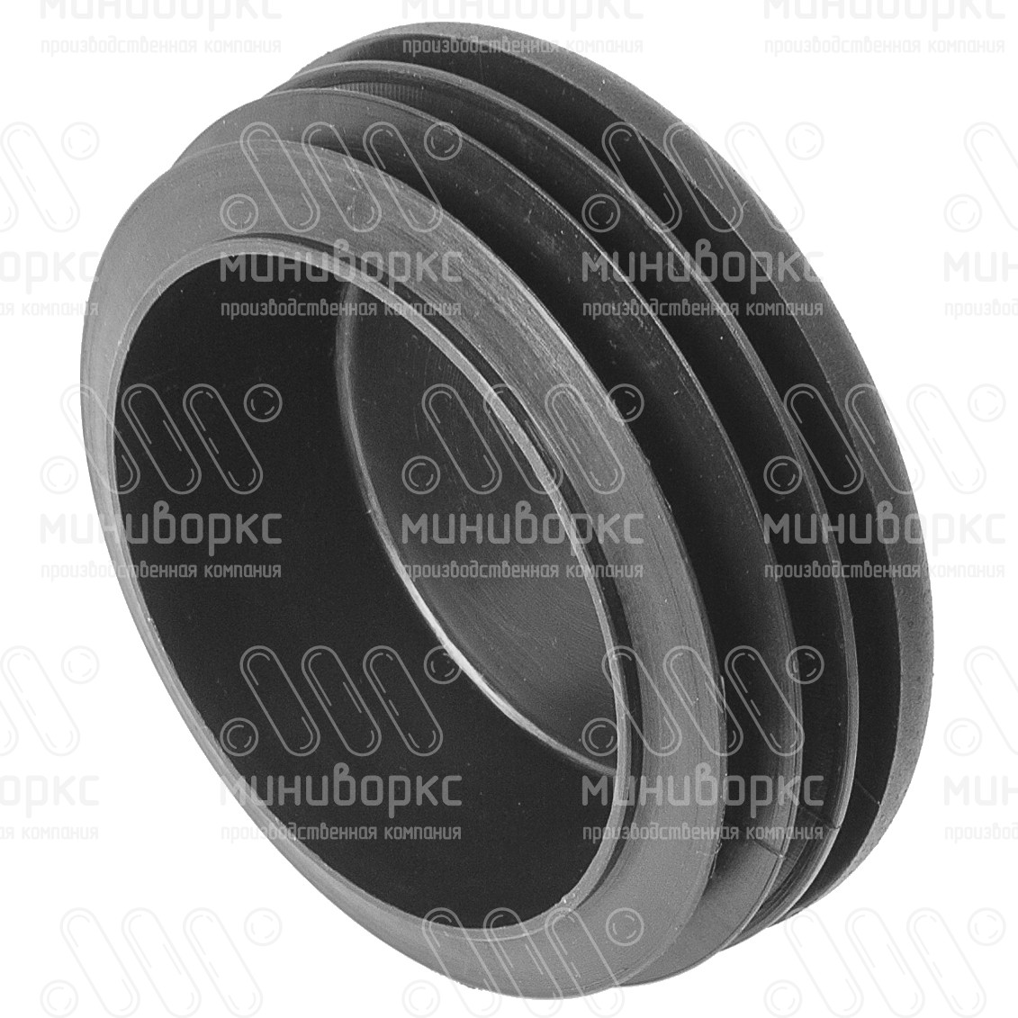 Заглушка пластиковая круглая Ø76 мм, с плоской шляпкой, цвет черный – 76ПЧР - 2