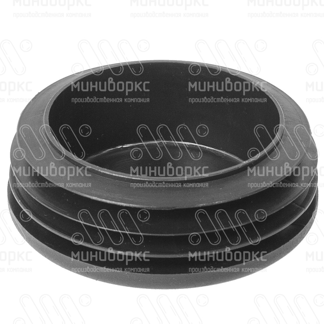 Заглушка пластиковая круглая Ø76 мм, с плоской шляпкой, цвет черный – 76ПЧР - 3