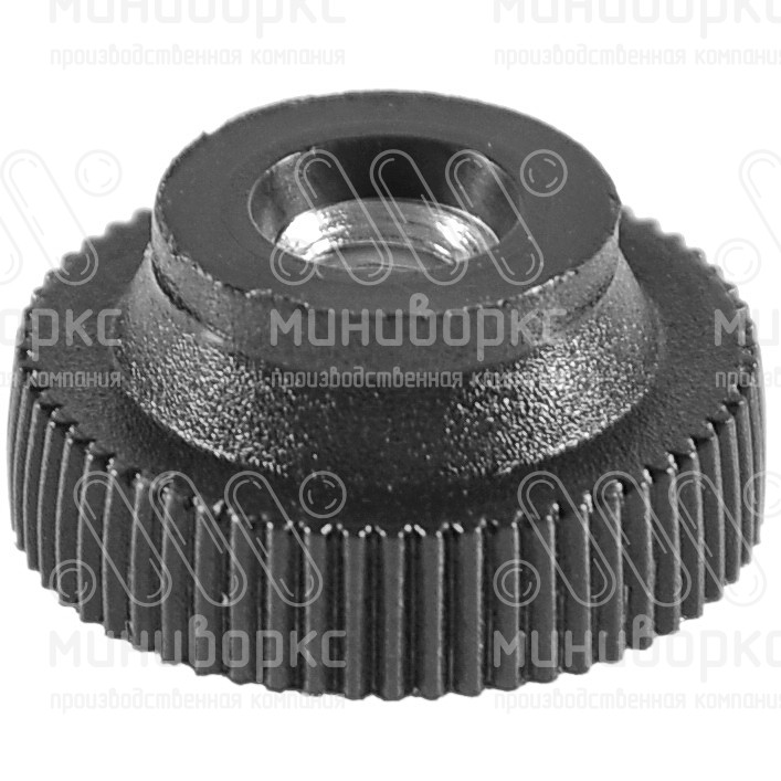 Барашек пластиковый с рукояткой Ø20 и резьбой М5, цвет черный – RDGM205-01H - 3