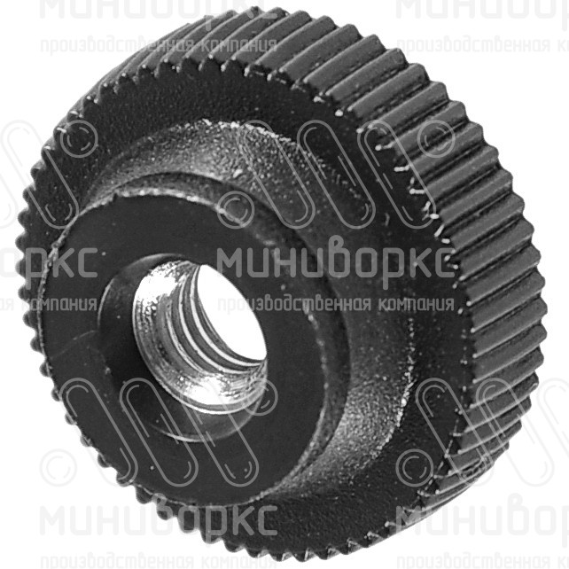 Барашек пластиковый с рукояткой Ø20 и резьбой М5, цвет черный – RDGM205-01H - 2