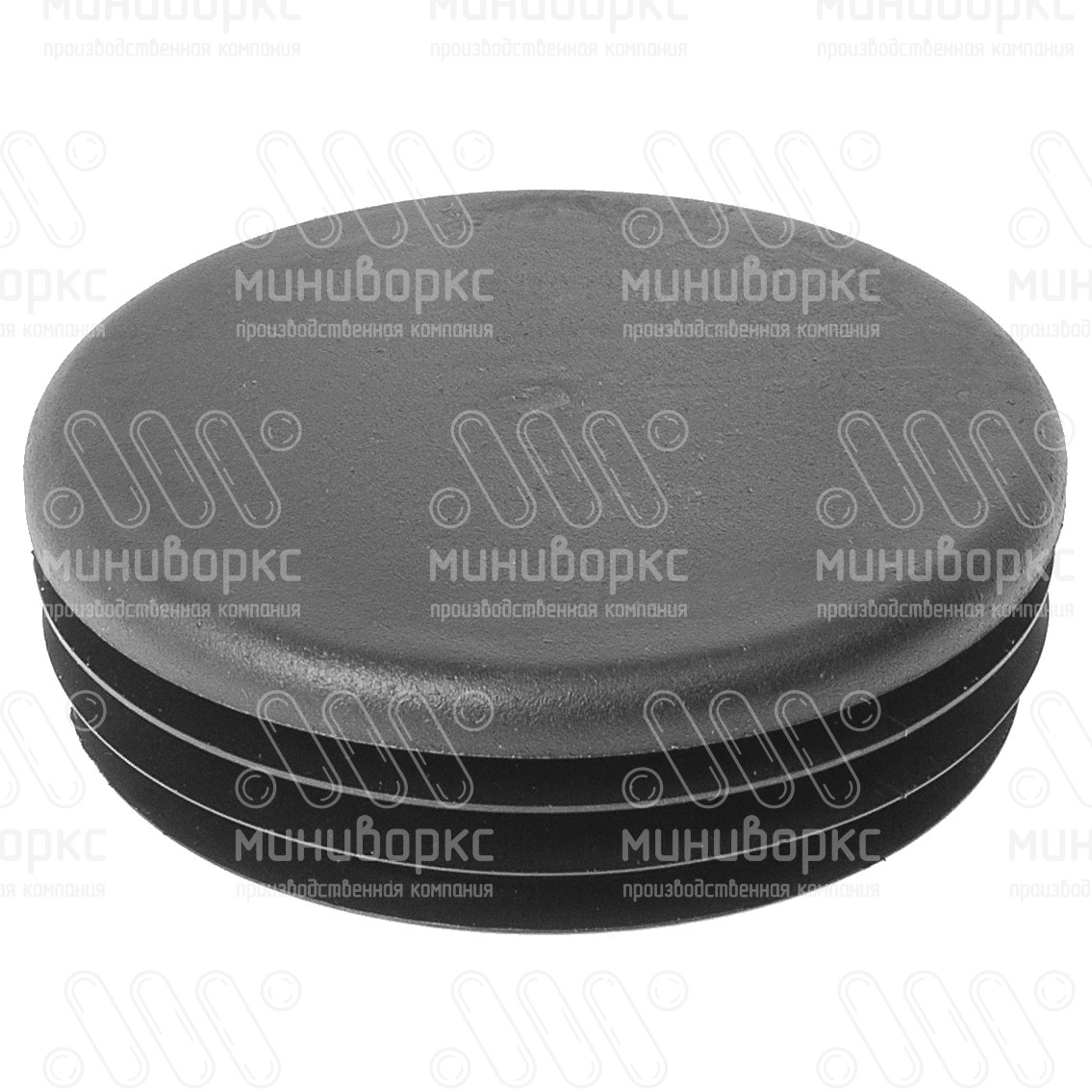 Заглушка пластиковая круглая Ø76 мм, с плоской шляпкой, цвет черный – 76ПЧР - 1