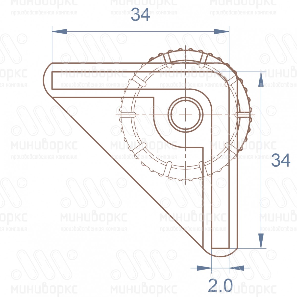 Опора регулируемая угловая m8x25 25 – U34-34M8.D25x25 | картинка 6