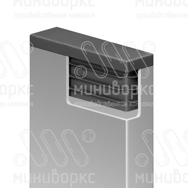 Заглушка пластиковая прямоугольная 10х35, с плоской шляпкой, серия ILR, стенка 1,0-2,0 мм, цвет черный – ILR35x10 - 4